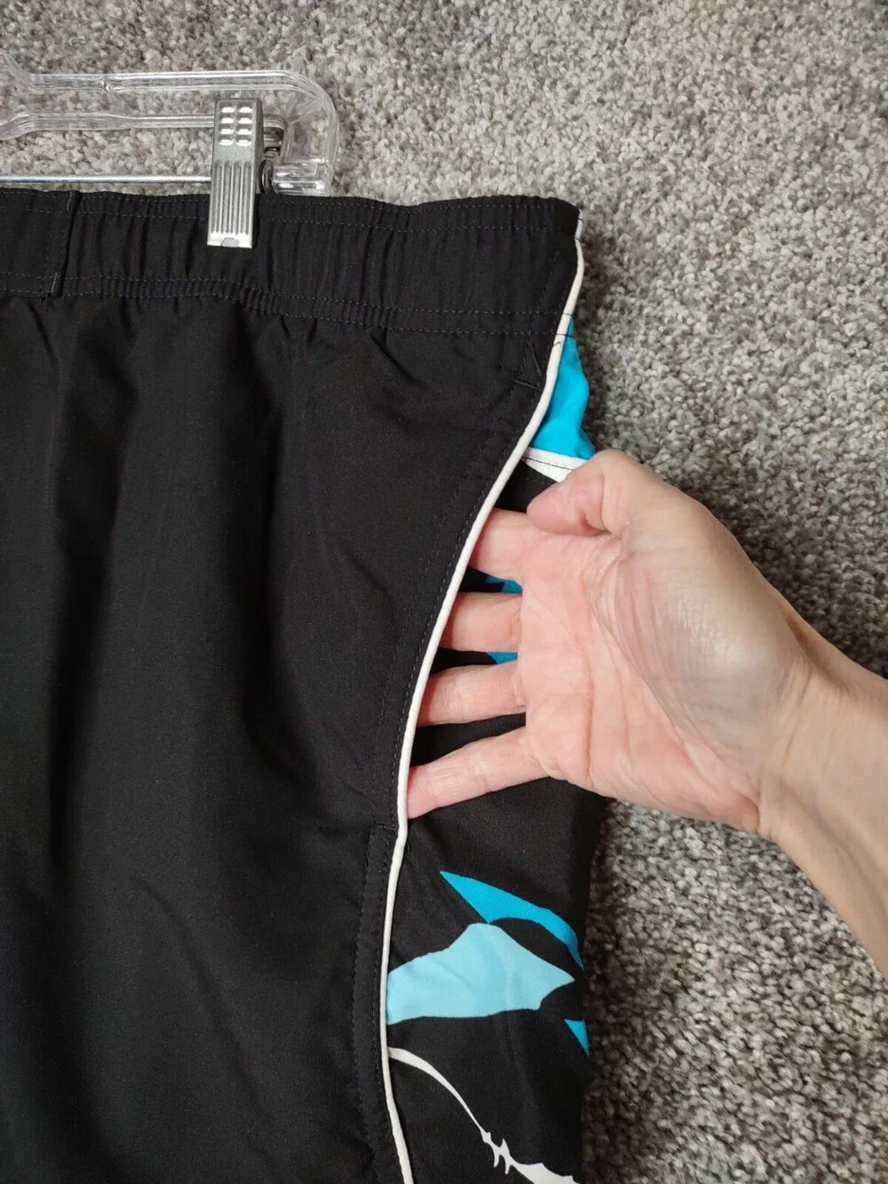 Nike Swim Trunks Mens Large Mesh Lined Blue Boardshorts Built-in Brief Dri Fit